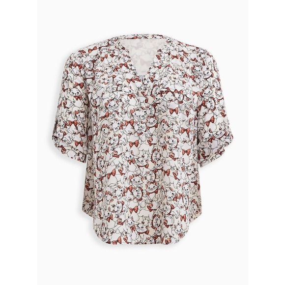Disney Tops - Torrid Disney Women's 3/4 Sleeve Shirt Size 2X  Marie Aristocats